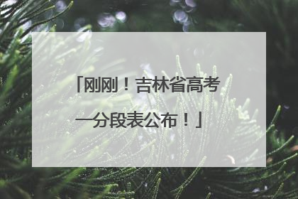 刚刚！吉林省高考一分段表公布！