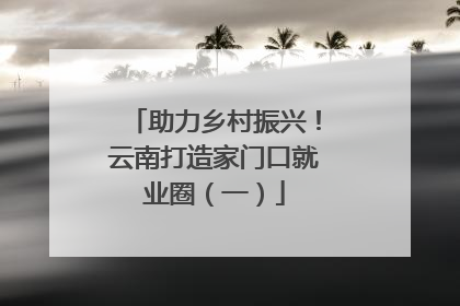 助力乡村振兴！云南打造家门口就业圈（一）