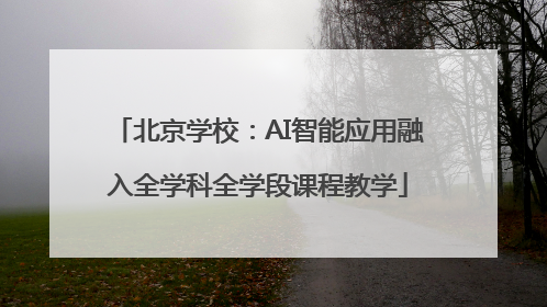 北京学校：AI智能应用融入全学科全学段课程教学