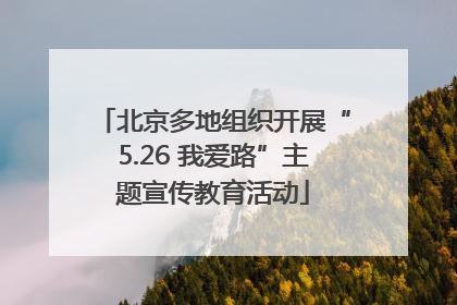 北京多地组织开展“5.26 我爱路”主题宣传教育活动