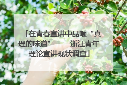 在青春宣讲中品咂“真理的味道”——浙江青年理论宣讲现状调查