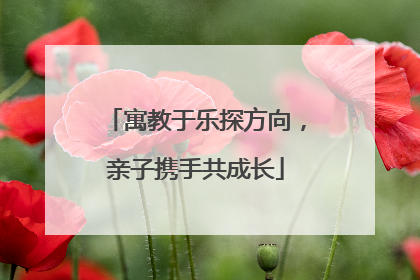 寓教于乐探方向，亲子携手共成长