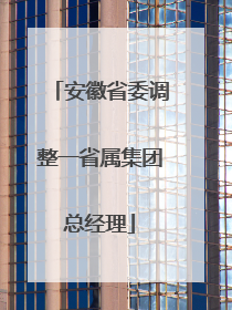安徽省委调整一省属集团总经理