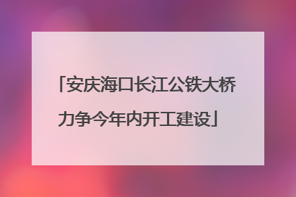 安庆海口长江公铁大桥力争今年内开工建设