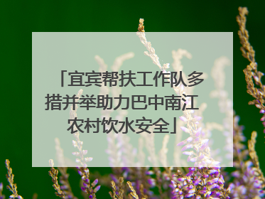 宜宾帮扶工作队多措并举助力巴中南江农村饮水安全