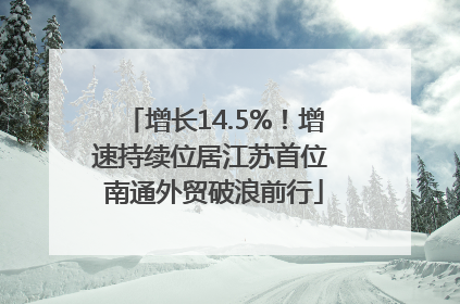 增长14.5%！增速持续位居江苏首位 南通外贸破浪前行
