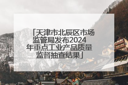 天津市北辰区市场监管局发布2024年重点工业产品质量监督抽查结果