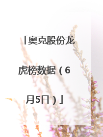 奥克股份龙虎榜数据（6月5日）