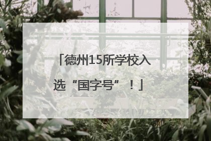 德州15所学校入选“国字号”！