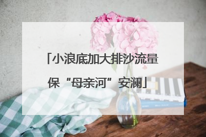 小浪底加大排沙流量 保“母亲河”安澜