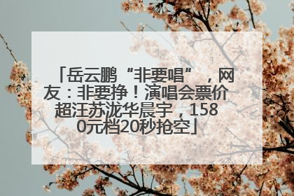 岳云鹏“非要唱”，网友：非要挣！演唱会票价超汪苏泷华晨宇，1580元档20秒抢空