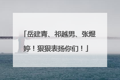 岳建青、祁越男、张煜婷！狠狠表扬你们！