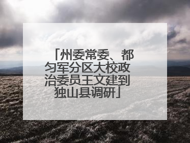 州委常委、都匀军分区大校政治委员王文建到独山县调研