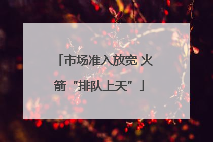市场准入放宽 火箭“排队上天”