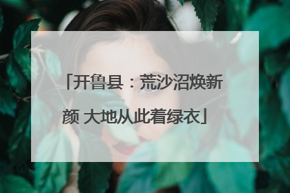 开鲁县：荒沙沼焕新颜 大地从此着绿衣