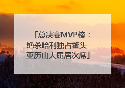 总决赛MVP榜：绝杀哈利独占鳌头 亚历山大屈居次席