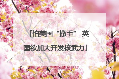 怕美国“撒手” 英国欲加大开发核武力