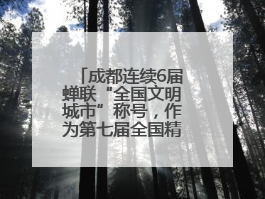成都连续6届蝉联“全国文明城市”称号，作为第七届全国精神文明建设优秀城市代表参会