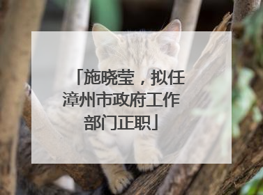 施晓莹，拟任漳州市政府工作部门正职