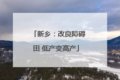 新乡：改良障碍田 低产变高产