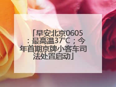 早安北京0605：最高温37℃；今年首期京牌小客车司法处置启动