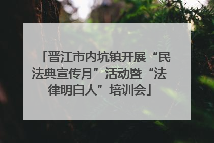 晋江市内坑镇开展“民法典宣传月”活动暨“法律明白人”培训会