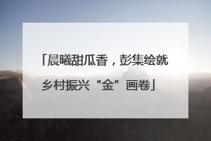 晨曦甜瓜香，彭集绘就乡村振兴“金”画卷