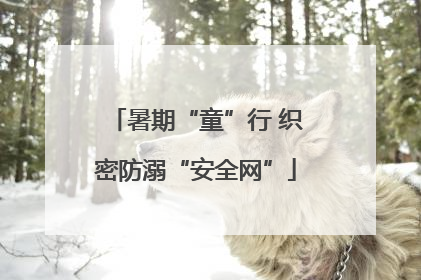 暑期“童”行 织密防溺“安全网”