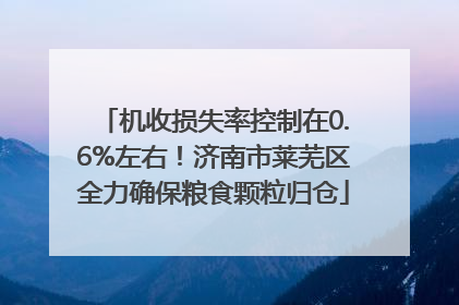机收损失率控制在0.6%左右！济南市莱芜区全力确保粮食颗粒归仓