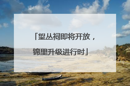 望丛祠即将开放，锦里升级进行时
