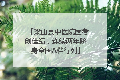 梁山县中医院国考创佳绩，连续两年跻身全国A档行列
