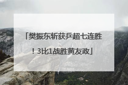 樊振东斩获乒超七连胜！3比1战胜黄友政