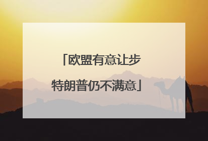 欧盟有意让步 特朗普仍不满意