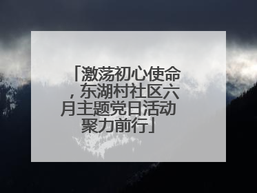 激荡初心使命，东湖村社区六月主题党日活动聚力前行