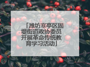 潍坊寒亭区固堤街道政协委员开展革命传统教育学习活动