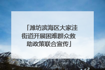 潍坊滨海区大家洼街道开展困难群众救助政策联合宣传
