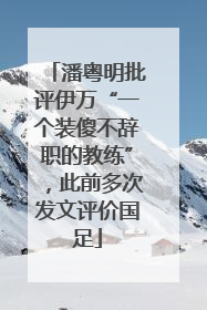 潘粤明批评伊万“一个装傻不辞职的教练”，此前多次发文评价国足