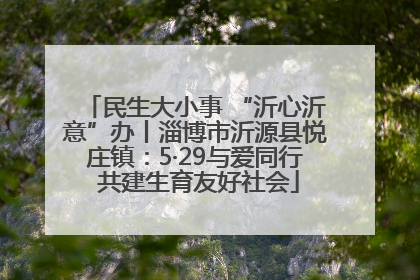 民生大小事 “沂心沂意”办丨淄博市沂源县悦庄镇：5·29与爱同行 共建生育友好社会