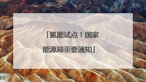 氢能试点！国家能源局重要通知