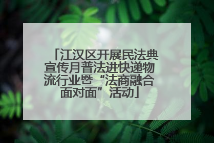 江汉区开展民法典宣传月普法进快递物流行业暨“法商融合面对面”活动