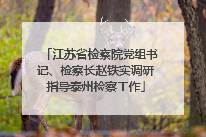 江苏省检察院党组书记、检察长赵铁实调研指导泰州检察工作