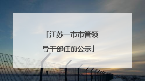 江苏一市市管领导干部任前公示