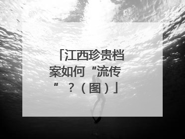 江西珍贵档案如何“流传”？（图）