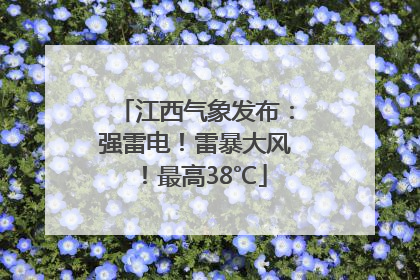 江西气象发布：强雷电！雷暴大风！最高38℃