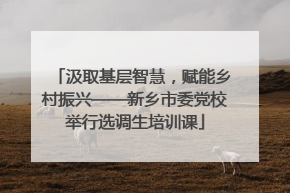 汲取基层智慧，赋能乡村振兴——新乡市委党校举行选调生培训课