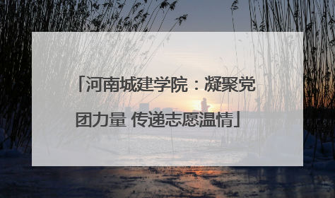 河南城建学院：凝聚党团力量 传递志愿温情