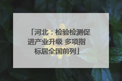 河北：检验检测促进产业升级 多项指标居全国前列