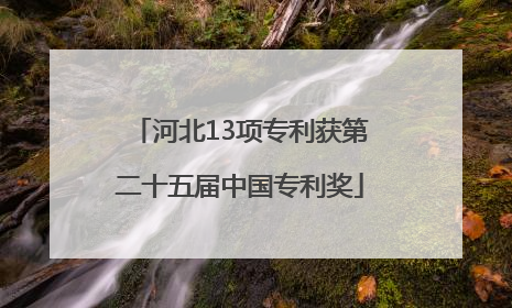 河北13项专利获第二十五届中国专利奖