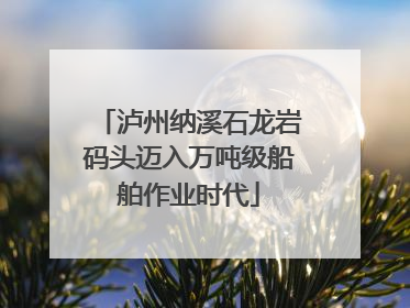 泸州纳溪石龙岩码头迈入万吨级船舶作业时代
