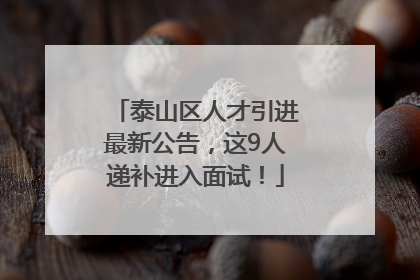 泰山区人才引进最新公告，这9人递补进入面试！